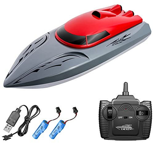 Irfora 2.4G RC Boote Fernbedienungsboot 20KM / h Rennboot Wasserdichtes Spielzeug Hochgeschwindigkeits RC Boot Rennboot Geschenk