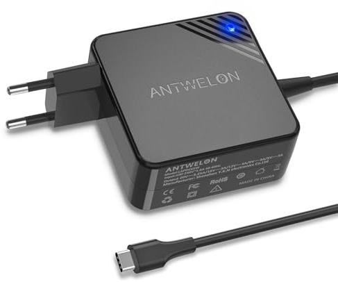 ANTWELON 65W USB C Chargeur Ordinateur Portable Type C pour Lenovo Thinkpad Yoga, ASUS, Macbook Pro, Dell Latitude Inspiron,HP Spectre, Acer Chromebook 20V 3,25A Adaptateur