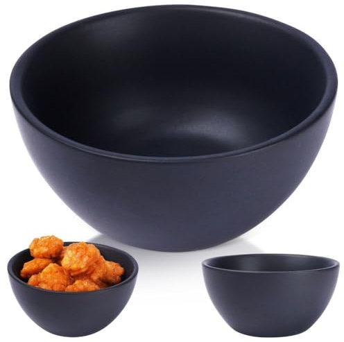 Vilde Keramikschale Schüssel Snackschälchen Schälchen Dipschälchen aus Keramik schwarz 10 cm 180 ml
