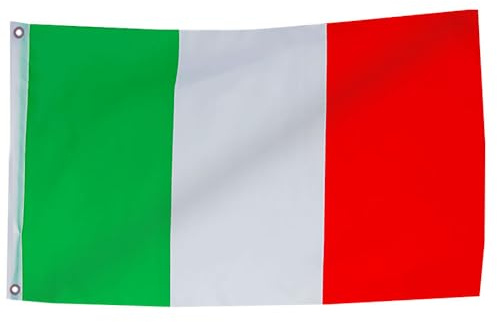 Murago - Italien Fahne ca. 150 x 90 cm - Hiss Flagge mit Ösen Dekoration Fanartikel Italia wetterfest Garten Dekoration Fanartikel