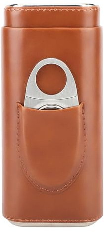 Sarini Étui à cigares, étui à cigares en Cuir, Caves à cigares, cigares Portables pour Les Voyages Courts (Marron)