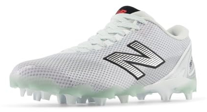 New Balance Men's FreezeLX V5 Low Lacrosse Shoe, White/Black/Silver Metallic, 11 M