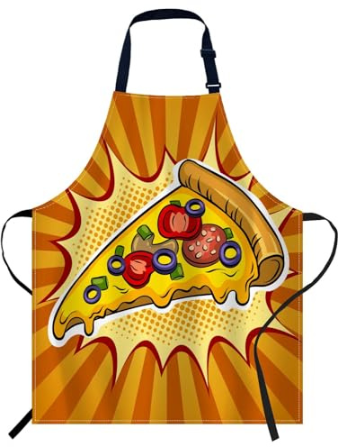 Smooffly Pizza Apron - Chefs Apron for Men & Women, Kitchen & BBQ Bibs