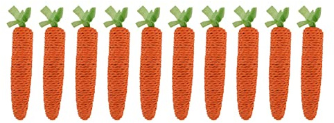 Glomora Lot de 10 Jouets à mâcher pour Chat en Forme de Carotte, avec Sonorité Intégrée Jouets à Mâcher en Corde Tressée en Coton Durable pour Chats d'intérieur et Chatons pour Mordre à mâcher