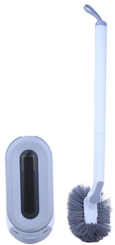 Brosse de Toilette à Long Manche, Poils durables sans Nettoyage des Angles Morts, Base Murale, Outil de Nettoyage de drains, Brosse à crevasses, Combinaison de Nettoyage de Cuvette de Toilette (2)