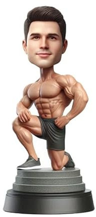 mydedor Individuelle Wackelkopf-Figur, Basis auf Ihrem Kopf, handgefertigt, Wackelkopf-Figur, personalisiertes Geschenk für erwachsenen Mann, Familie, Freund, Kollegen, Chef