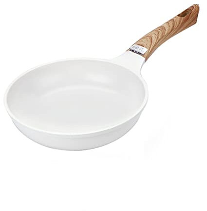 CTCOIJRN Pentole da Cucina Padella in Ceramica Padella con Manico Isolato Padella for Bistecca in Porcellana Saltare in Padella Uova Fritte Padella Antiaderente Padella Antiaderente Bianca(M)