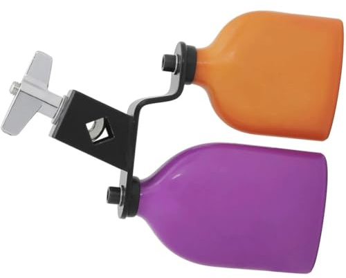 Zweifarbige Kuhglocke für Schlagzeug, hohe und tiefe Töne, doppelt montierter Glockensatz, Percussion-Instrumente mittlerer Größe
