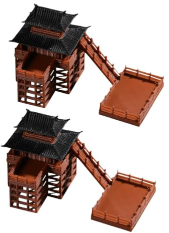 ibasenice 2piezas Estatuas Pagoda Miniatura Decoración Pabellón Accesorios Bonsái Decoración Acuario Japonés