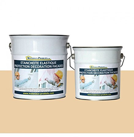 MATPRO - Peinture Étanche & Élastique pour Protection de Façade - pour Mortiers, Briques, Crépis, Fissurés ou Non, Avec ou Sans Relief - Coquille d’œuf - 2.5Kg