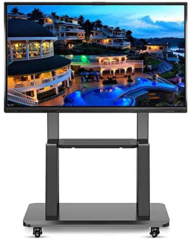 Universal TV Stand For 32 40 50 55 60 65 TVs, Floor Rolling TV Cart With Camera Shelf & Locking Wheels, Black, Loads 120Kg beautiful scenery