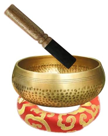 HuadaXtai Bols Sonores Tibétains en Cuivre pour Méditation avec Accessoires Inclus, 12cm