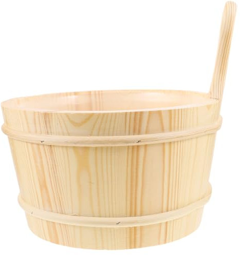 YARNOW Holz Saunafass Mit Griff Für Sauna Bad Spa Schwimmbad Massagebadewanne Und Dusche Aus Hochwertigem Naturholz Langlebig Und Verschleißfest