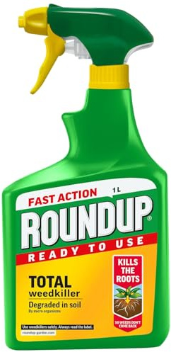 Roundup Weedkiller Spray Gun 1L - Features: Ideal For Paths, Patios, Drives And Flower Beds, Degrades In Soil To Allow Replanting