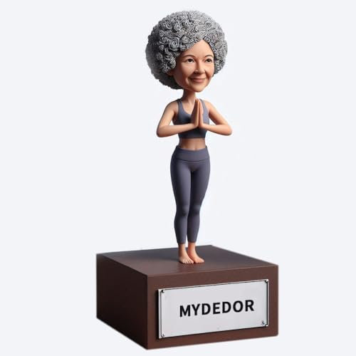 mydedor Individuelle Yoga-Wackelfigur – Stehende Namaste, personalisierte Figur, handgefertigt aus Ihrem Foto für Ihre Gesundheitsreise, Sammlerstück