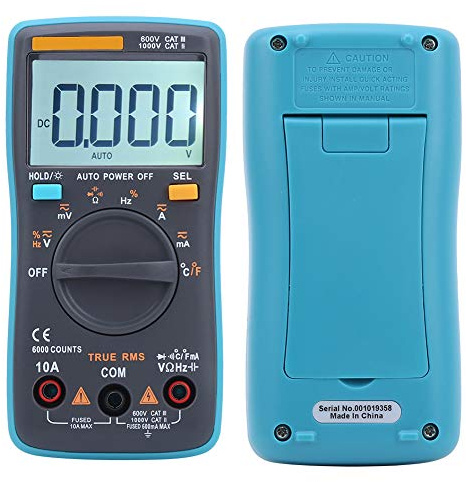Acouto ZT102 Digital Multimeter AC DC Voltmeter Diode Current Capacitance Tester with Backlight 6000 Counts Voltage Duty Capacitance Continuity temperature. and Read and to Cycle Use to