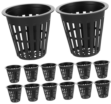 DECOMELODY 50pièces Lot de Paniers Hydroponiques Noirs Pots Filet Résistants pour Plantation Jardin Balcon Plastique pour Culture sans Sol Et Pépinière