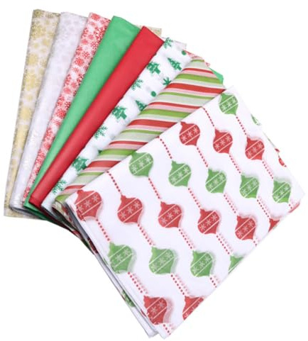 FONDOTIN 50 Stück Teiliges Weihnachtsgeschenkpapier mit Blumenmuster Vielseitiges Verpackungspapier für Geschenke DIY Geschenkdekoration Stabile Faltbarkeit für Weihnachts und Partyanlässe