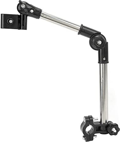 Umbrella Mount Stand,360° Adjustable Bike Umbrella Clamp Holder Wheelchair Stroller Bike Attachment Handle Bar Holder Clamp Supporter Connector for Rollator Stroller (black)
