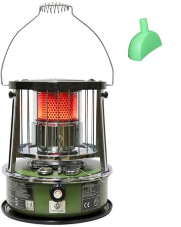 9000 BTU Stufa Kerosene Riscaldamento a Stoppino Serbatoio Da 4,6 Litri Riscaldamento Di Emergenza Senza Elettricità Riscaldatore per Campeggio,Emergenze,militarygreen-Singleitem