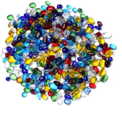 jojofuny Grava de Vidrio Esmaltada de 500g, Piedras Vidriadas de 3-5mm para Adornos de Peceras y Manualidades DIY, Adorno Decorativo para Acuarios y Jarrones