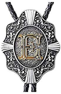 BYM Western Buchstabe Bolo Bindung Krawatte Bolo Tie, E, Einheitsgröße