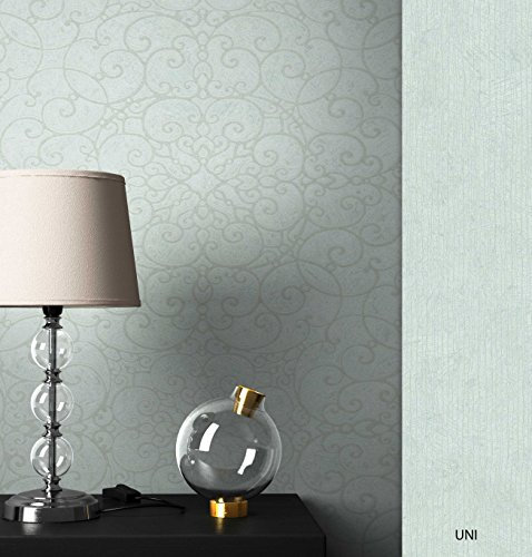 NEWROOM Papel pintado barroco turquesa vellóntapete barroco Glamour Ornament hermoso diseño moderno 3d mirada , incluyendo papel tapiz guía