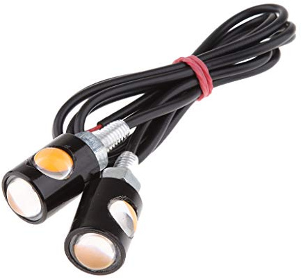 perfk Mini Clignotants de Ambre à moto DC-12V 2x