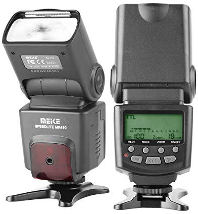 Meike MK430 TTL Flash Speedlite Compatible avec Nikon D7100 D5300 D5200 D3500 D3100 D600 D800 D3200 D90 D80 D300 D7500 D780, etc.