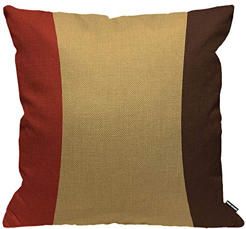 HGOD DESIGNS 3 Tone Color Cushion Cover,Red Gold Dark Brown Acrylic Sheet Color Throw Pillow Case Home Decorative for Men/Women Living Room Bedroom Sofa Chair 18X18 Inch Pillowcase 45X45cm