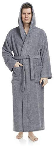 Arus Herren Bademantel waden- oder extra-lang 100% Baumwolle Frottee (380 g/m²) OEKO-TEX® zertifiziert mit Kapuze