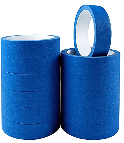 NORTHERN BROTHERS Masking Tape 25mm (1) 12Pack Blue Decorating Tape For DIY Spray Painting Paint Painters Tape Decorators Artist Tape