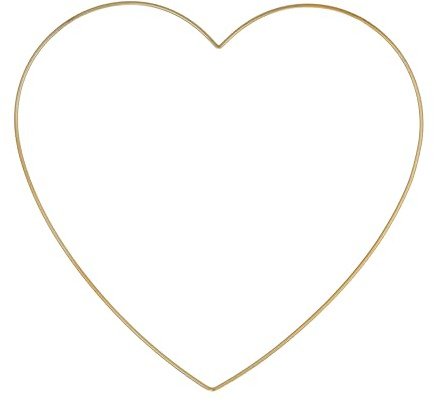 1x Dekoring Herz Gold 40 cm Metallring Trockenblumen Hoop Hochzeitsdeko