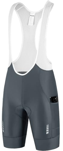 Przewalski Herren Radhose 4D Gepolstert 2 Handytaschen | Seitenfächer bis ca. 6,5 Handy, Mesh-Rücken, Silikon-Beinabschluss, reflektierend, Rennrad & MTB