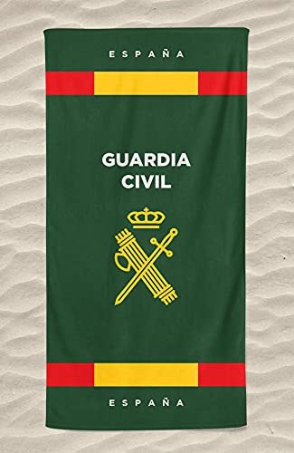 PORRAS ESTAMPACION & BANDERAS Toalla de Playa de Guardia Civil Algodon y Poliester 100x150 cm 450gr