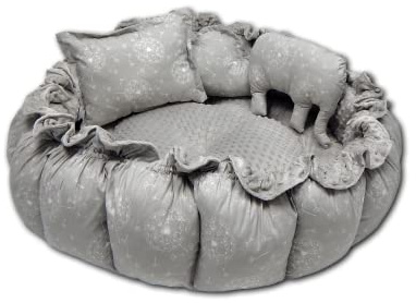 LOOLAY Babynest 3in1 XXL – Nestchen Baby Spielmatte und Reisebett 90/155cm - Handgemacht aus Baumwolle mit Rüschen - Ideal fur Zwillinge (Pusteblume Grau/Minky grau)