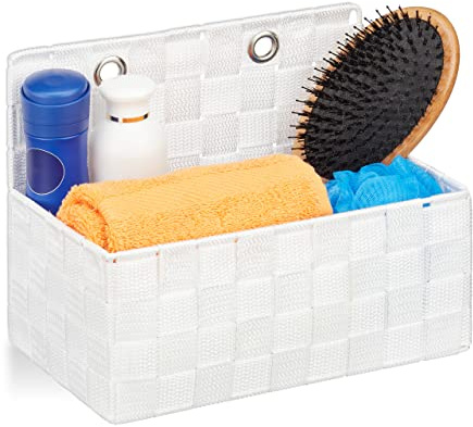 Relaxdays Aufbewahrungskorb hängend, Organizer im Bad, Flur, Schlafzimmer, Hängeaufbewahrung HBT 20x25x16,5 cm, Farbwahl | Schlafzimmer, Hängeaufbewahrung HBT 20 x 25 x 16,5 cm