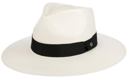 LIERYS Montagon Panamahut Traveller Stil Weißer Sonnenhut mit UV-Schutz 50+ Unisex Frühjahr Sommer