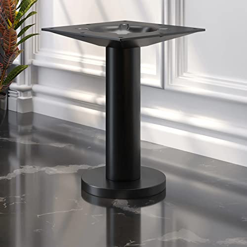 GGMMÖBEL Milan | Lounge Tischgestell | Schwarz | Fuß: Ø 18 cm | Säule: 7,6 x 36 cm | Bodenmontage | Bodenplatte: Ø18cm | Rohr: Ø7,6cm | Gesamthöhe: 36cm | max: Ø80cm Tischplatte