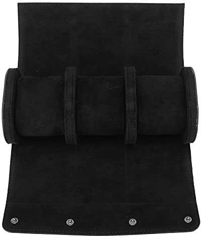 Alvinlite Leder-Uhrenrollen-Organizer Uhrenrollen-Reiseetui Uhrenbox-Organizer für Herren mit 3 Fächern Uhrendisplay-Aufbewahrung Tragbare Uhrenrollen PU-Ledertaschen