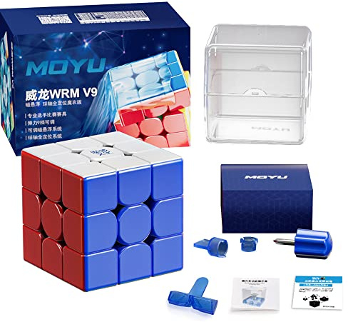 TUNJILOOL Moyu WRM V9 Ball Core (UV Coated) Stickerless Speed Cube, moyu WeiLong WR M V9 MagLev+Core Magnets Magic 3x3 UV, WRM 2023 (Ball-Core Version)