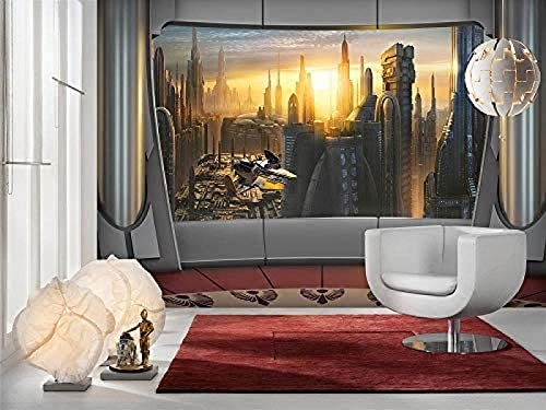 XLMING Papel Tapiz Fotográfico Vista De Coruscant Papel Tapiz Decoración De Pared Cubierta De Pared Pared Decoración Decoración Fotomural Sala De Estar Pared Pintado Papel Tapiz No Tejido-430cm×300cm