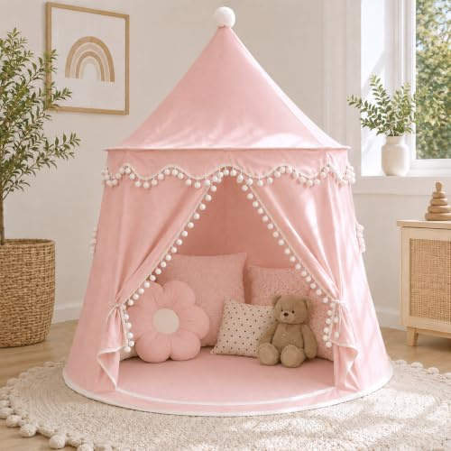 LIONHERZ® DAS ORIGINAL Spielzelt Baumwolle/Hanf | Kinderzelt Tipi Indoor | inkl. Tragetasche | stabil durch Fiberglasstangen | atmungsaktiv | Tippi Kinderzimmer | Spielhöhle für Mädchen & Jungen