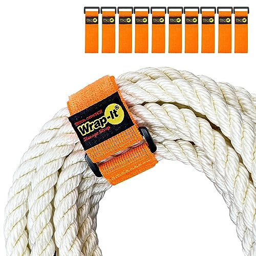 Lot de 10 Sangles Wrap-It Storage Super Extensibles de 22,9 cm – Sangles élastiques Auto-agrippantes – Organiseur de rallonge, Sangles de Tuyau et de câbles, Enrouleur de Cordon, Garde-Cordon,