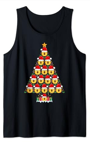 Nectarine Christmas Tree Lights Santa Hat Nectarine Xmas Tank Top
