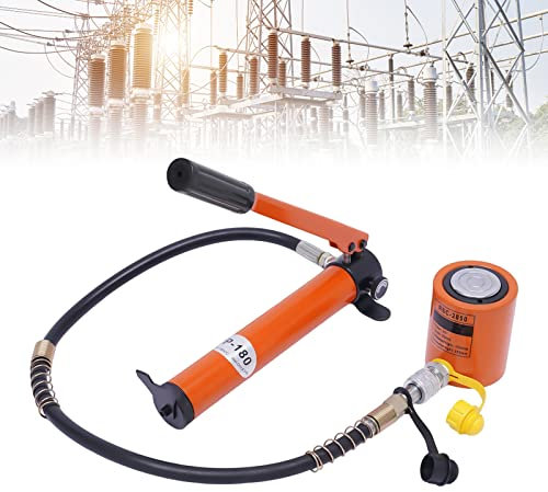 Hydraulik Handpumpe, 20-Tonnen 50mm CP-180 Handpumpe BSC-20 Hydraulischer Zylinder Hydraulikzylinder, Manuelle Hydraulikzylinder mit 1m Schlauch, für Richtsatz