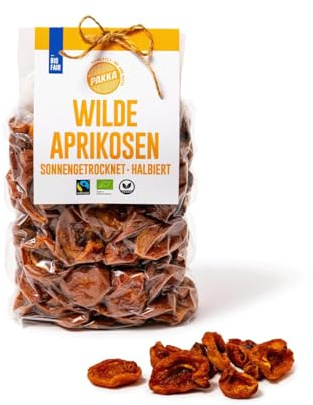 PAKKA - Albicocche selvatiche biologiche equosolidali essiccate, Raccolte da piccoli agricoltori di Samarcanda, Uzbekistan, Vegane, Confezione famiglia (Variante 2 : 1 kg)