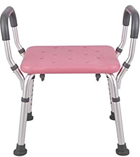 Robuster Duschhocker mit Armlehne, Mehrzweck-Badezimmerstuhl, Sicherheit, 38–50 cm höhenverstellbar, Duschsitz fürs Badezimmer, Hilfsmittel für Senioren mit Behinderung, rutschfeste Gummifüße – 150 k