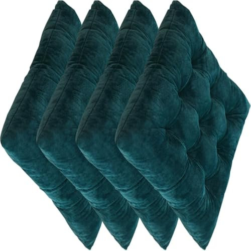 SDNAM Stuhlkissen 4er Set, Sitzkissen mit Steppung 40x40/45x45 cm, Sitzpolster für Outdoor geeignet, Bequemes Sitzpolster mit befestigungs Bändern für Gartenmöbel oder Stuhl(G3,4PS 40x40cm/16x16in)