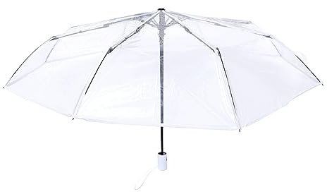 Giilayky Parapluie Transparent Parapluie Automatique a Pluie pour des Femmes et des Parapluie Automatique de Pluie Parapluie Transparent de Style Pliant Coupe-Vent Compact, Bordure Blanche